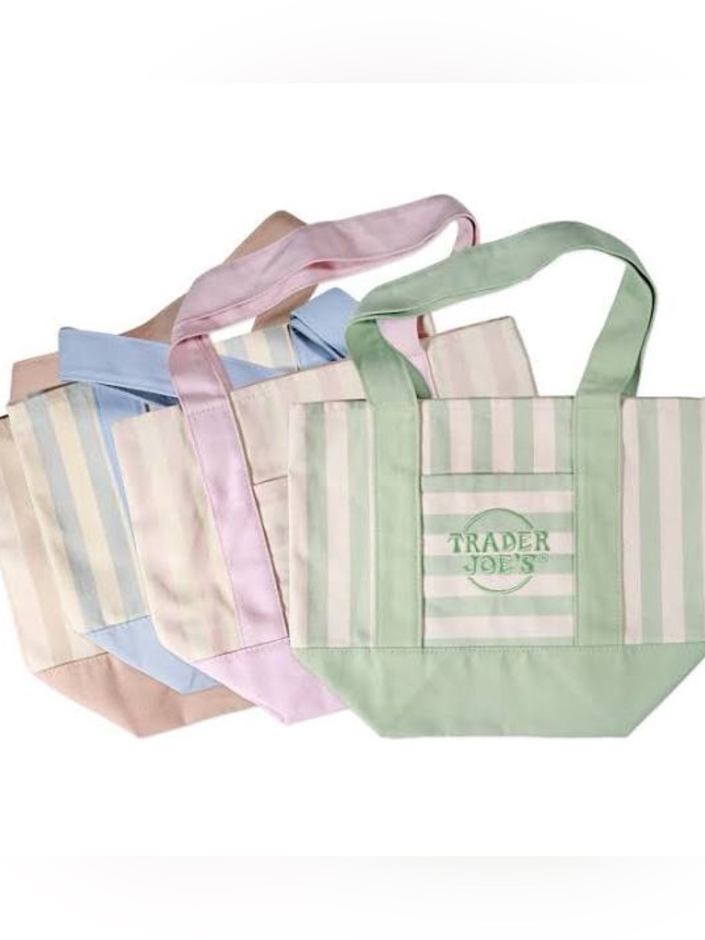 NEW Trader Joe’s Striped Mini Tote Bag Limited Edition Set of 4